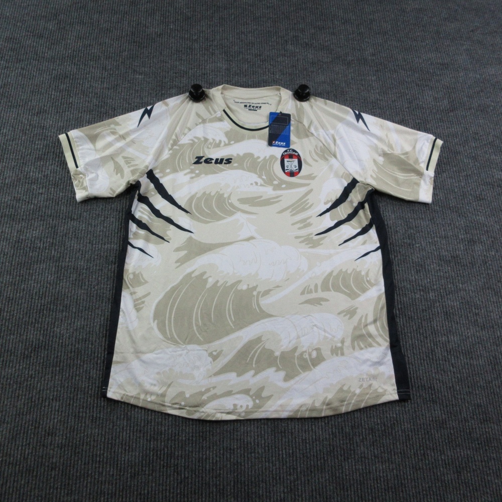 Zeus Shirt Mens 2XL Beige Jersey Crotone 22/23 Football Home Soccer NWT